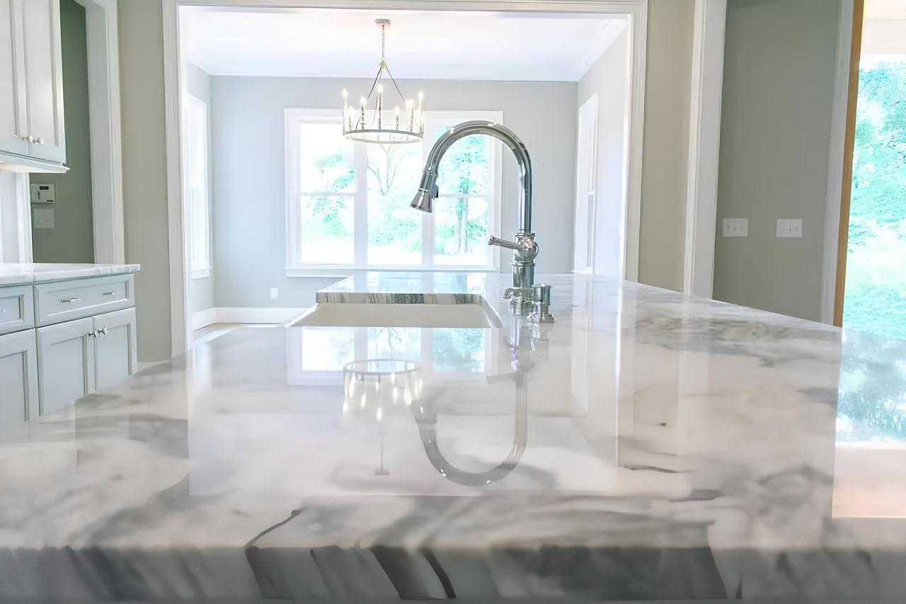 Mont Blanc Marble Kitchen island