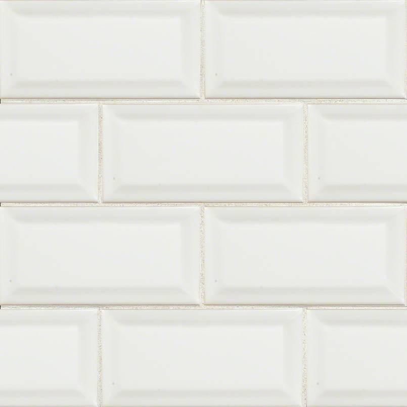 Subway White Bevel Tile Image
